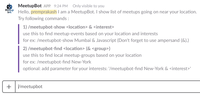 Calls to Meetupbot